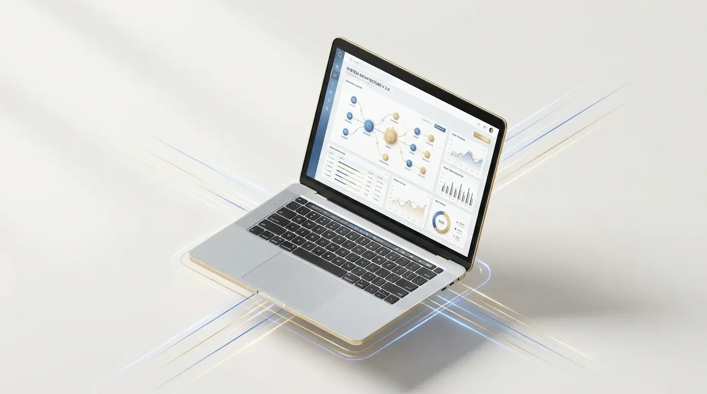 Mockup dashboard sistem informasi enterprise custom